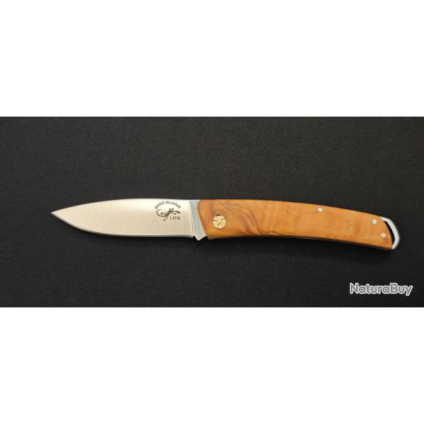 Couteau pliant Salamandra 9cm - Manche olivier & lame inox