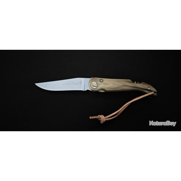 Couteau pliantBaroudeur Laguiole - Manche pointe de corne, lame lisse