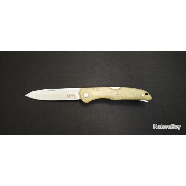 Herbertz 53026 - Couteau de Poche Micarta Olive, Lame Acier 440, Back-Lock