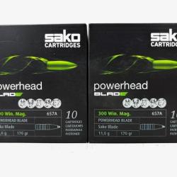 2 Boites de 10 Balles Sako 300 Win Mag Powerhead Blade 170gr