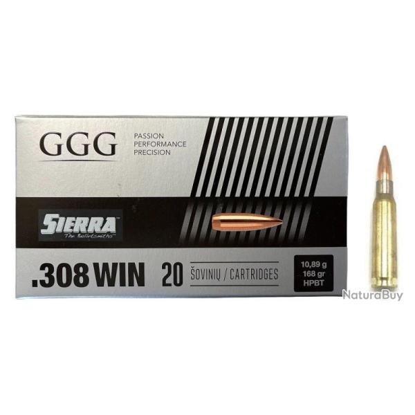 CARTOUCHES GGG 308 175 gr HPBT Sierra Matchking X20