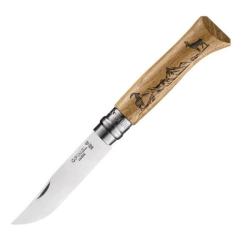 Couteau Opinel N° 8 VRI "Animalia America" chamois manche chêne 11cm