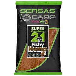 Method Mix Sensas Super Groundpast 2 en 1 Fishy Hemp 1kg