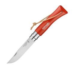 Couteau Opinel N° 7 "Colorama" VRI orange + lien Baroudeur 92208