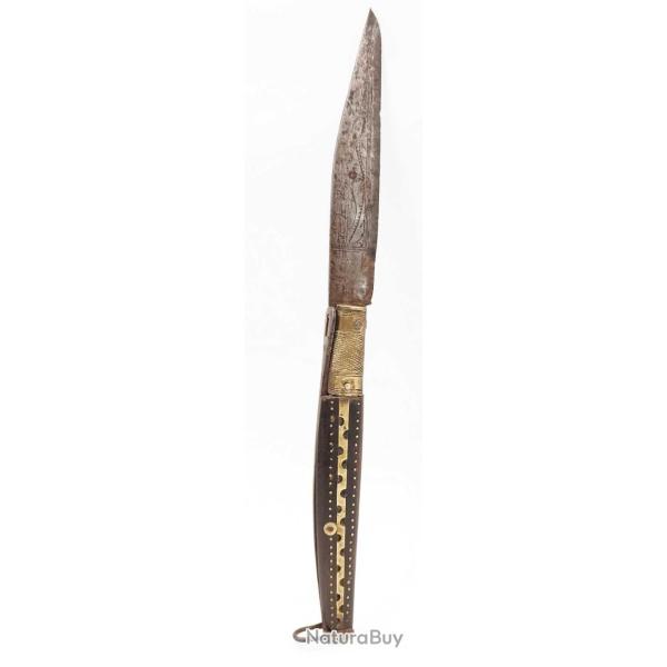 COUTEAU PLIANT ANCIEN ESPAGNOL NAVAJA CATALOGNE DU SUD - ESPAGNE XIX� XIX eme Espagne