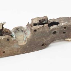 PLATINE SILEX EN BRONZE D'UN CANON DE BORD MARINE MILITAIRE VAISSEAUX AMIRAL LE ROBUSTE 1806 1809 - 