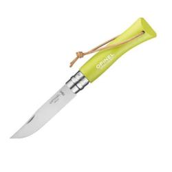 Couteau Opinel N° 7 "Colorama" VRI anis + lien Baroudeur 92207