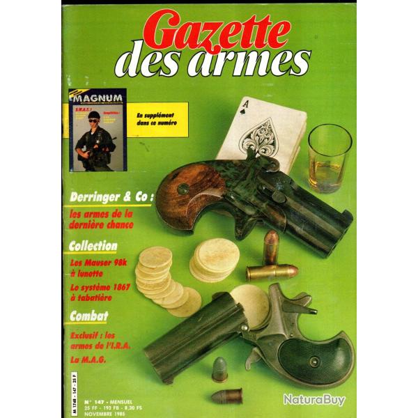 gazette des armes 147, armes de l'IRA, armes � tabati�re 1867-1870, derringer,
