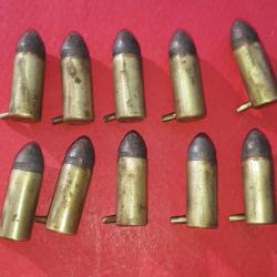 Lot 10 Cartouches 7MM Broche Gevelot Marquage G - Poudre Noire -
