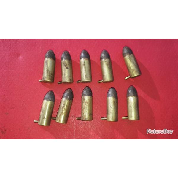 Lot 10 Cartouches 7MM Broche Gevelot Marquage G - Poudre Noire -