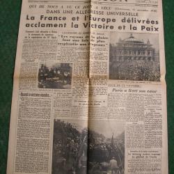 WW2 FRANCE JOURNAL FRANCAIS " LA NATION 9 MAI 1945 " &Eacute;POQUE ARMISTICE J+1 (39-45)