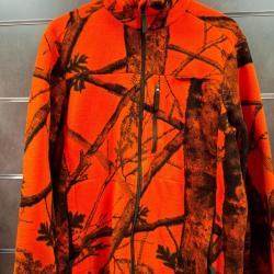Lot x2 Polaire orange camo et vert kaki. Solognac taille L