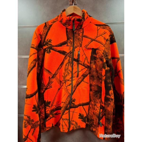Lot x2 Polaire orange camo et vert kaki. Solognac taille L