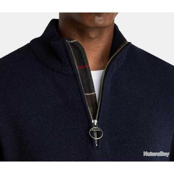 Black Friday 25 ! Sweat Holden Half Zip Knitted Jumper Navy Barbour