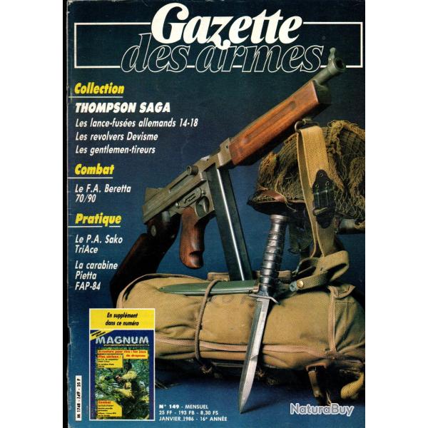 gazette des armes 149 thompson saga part 1, lance fus�es germaniques 14-18, r�volvers devisme,