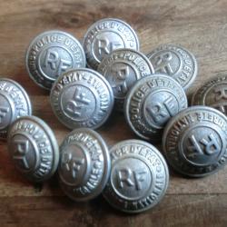 lots x 12 boutons pour uniformes  de police  surit&eacute; national  d &eacute;tat paris