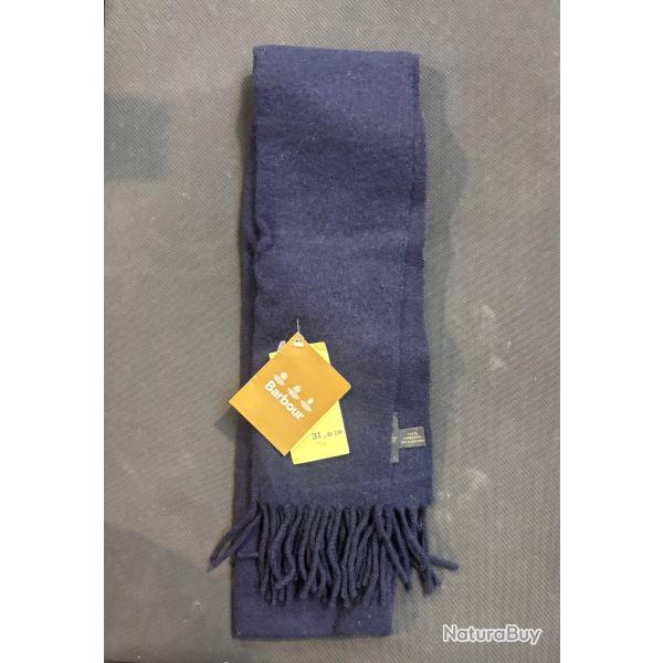 charpe barbour bleu 100% laine d'agneau dstockage chasse enchere