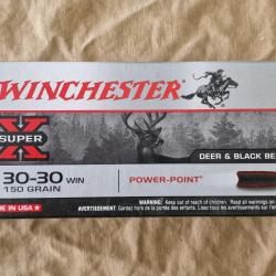 Cartouches Winchester cal. 30-30 Win. 150 gr PP HILMAR SUPER DESTOCK !!!