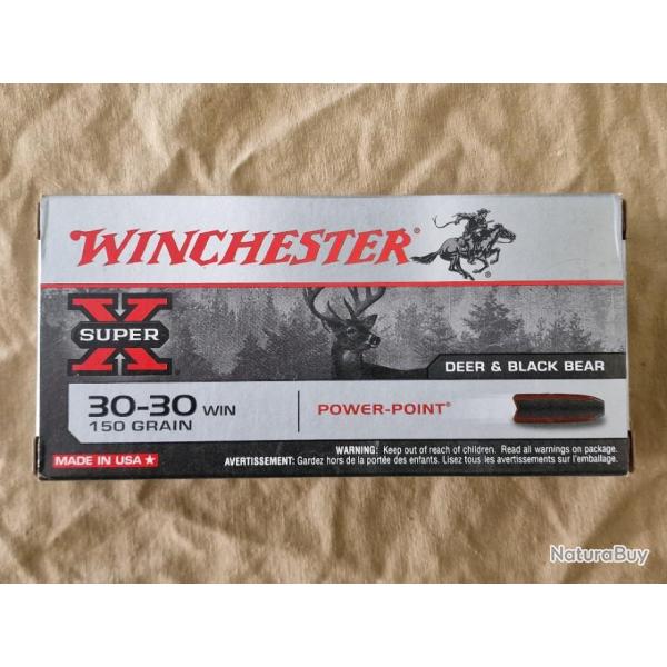 Cartouches Winchester cal. 30-30 Win. 150 gr PP HILMAR SUPER DESTOCK !!!