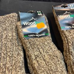 lot de trois paires de chaussettes epaisse et chaude grise woodland 43/46 destockage chasse enchere