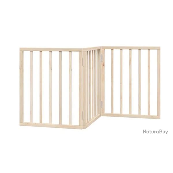 Barrire chien pliable bois peuplier 3 panneaux 150 cm naturel