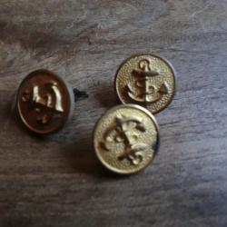 lots x 3  boutons encre marine  T.W.W cie  paris