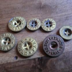 lots x 7  boutons plat  unique paris