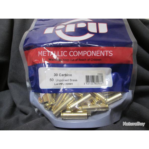50 douilles de 30m1 CARBINE  de chez PPU