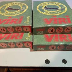 AV 4 boites de cartouches VIRI super chasse cal 16