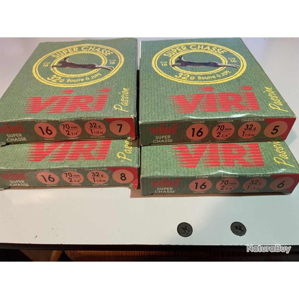 AV 4 boites de cartouches VIRI super chasse cal 16