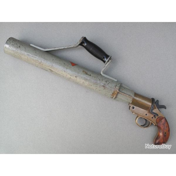 Rare pistolet lance-amarres anglais Schermuly � tube de 52mm