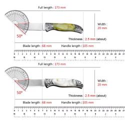 Inox Couteau de poche pliant Camping outdoor Blanc