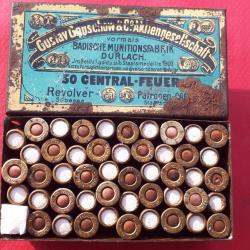 Boite t&ocirc;le cartouches 320 &agrave; blanc Allemande - Gustav Genschow & Co - 1903