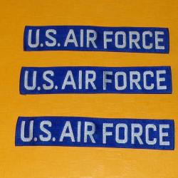 TISSU  :   ARMEE AMERICAINE :  LOT DE 3 TISSUS   U.S AIR FORCE    DIMENSION 15 CM    , BON ETAT VOIR
