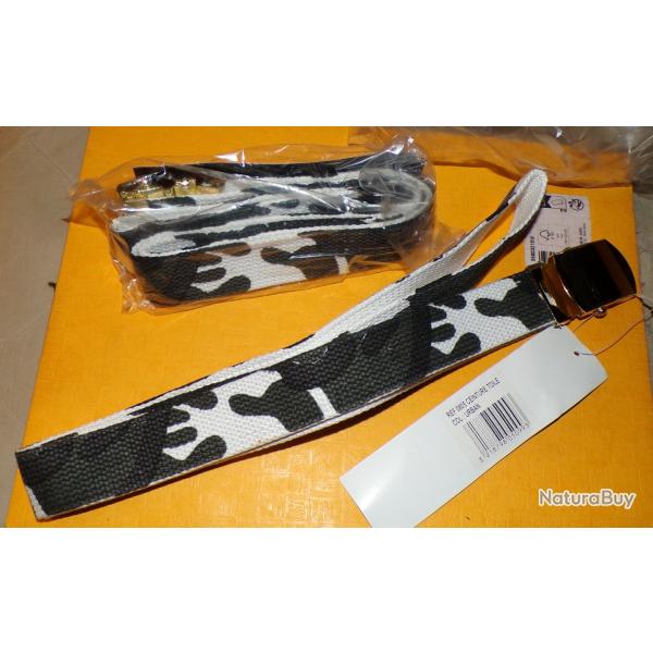 LOT DE 2 CEINTURES EN TISSU , COULEUR URBAN  ,LARGEUR 3 CM  LONGUEUR 125 CM  VENDU DANS L' ETAT NEUF