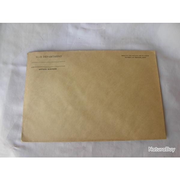 WW2 US GRANDE ENVELOPPE MILITAIRE AM�RICAINE CORRESPONDANCE WAR DEPARTEMENT R�F�RENC�E 39-45 LOT 2