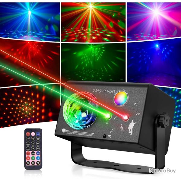 Jeux de Lumiere et Fte 3-en-1 avec Tlcommande, Contrle par Musique & Contrle Vocal - Lumire Di