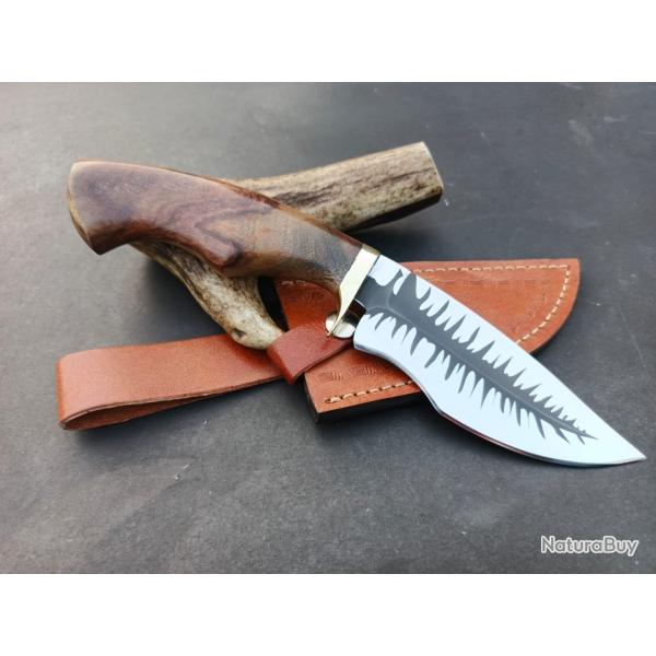 couteau de Poche Fait  Main Lame Acier D2 Manche En Bois De palissandre 58