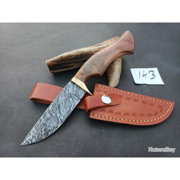 couteau de Poche fair  Main Lame Acier Damas Manche En Bois De palissandre 143