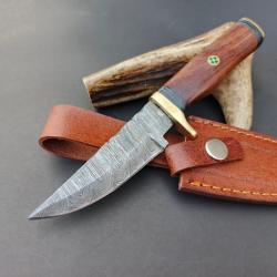 couteau de poche fait à main Lame Acier damas Manche En Bois De Palissandre