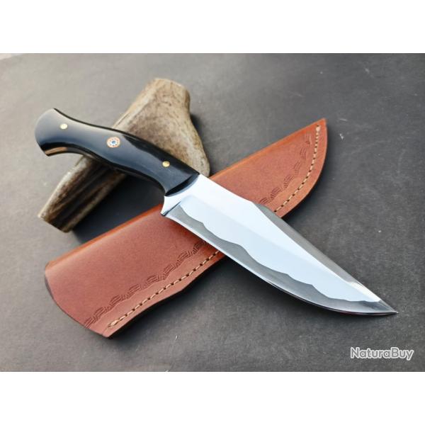 couteau de Poche Fait  Main Lame Acier D2 Manche En Corne De Buffle 8