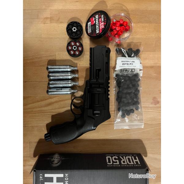 Umarex HDR 50-16 joules + 2 barillets + 4 sparclettes + devastator et billes ruber steel