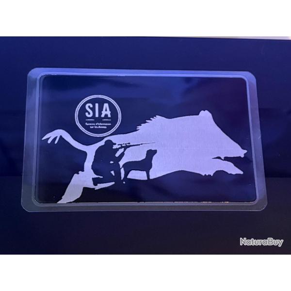 Carte mmo Carte SIA chasseur ou tir sportif carte plastifi personnalisation au choix