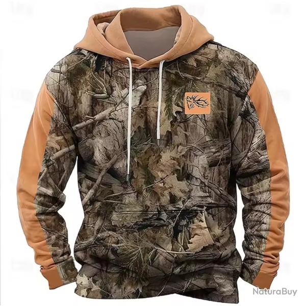 Pulls chemise  capuche camouflage automne hiver dcontract. A