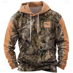 Pulls chemise à capuche camouflage motif cerf automne hiver décontracté.A