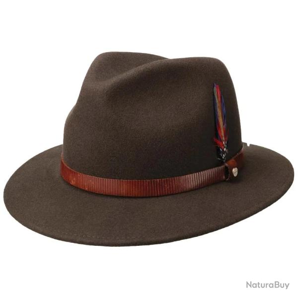 Chapeau Traveller impermable feutre laine marron 56 - 57