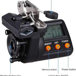 Compteur de Longueur de Ligne Numérique exprimé en Mètre Eclairé Canne à Pêche 199.9m-999.9m