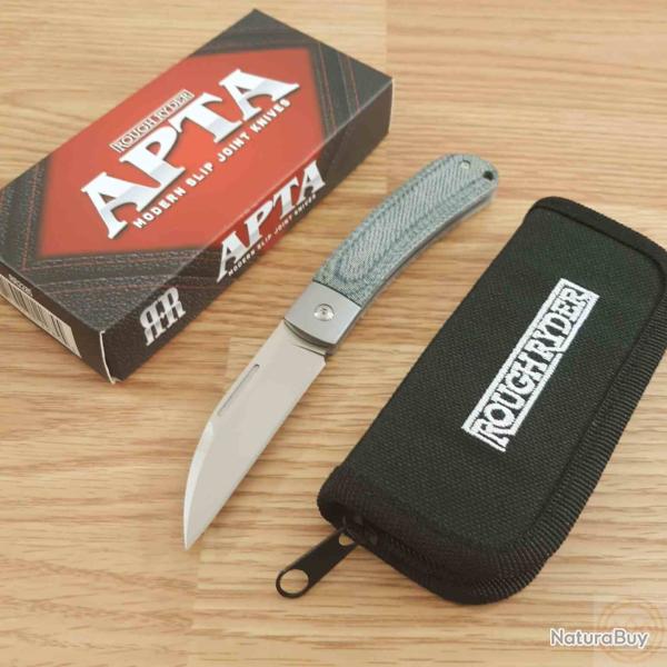 Couteau Rough Rider APTA Folder Manche Micarta Lame Wharncliffe Acier VG-10 Slip Joint RR2285