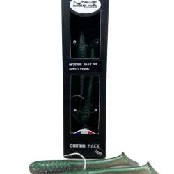 Combo pack Optimus Shad - Optimus Shad 120 / Green Pearl / Deep Head 12g