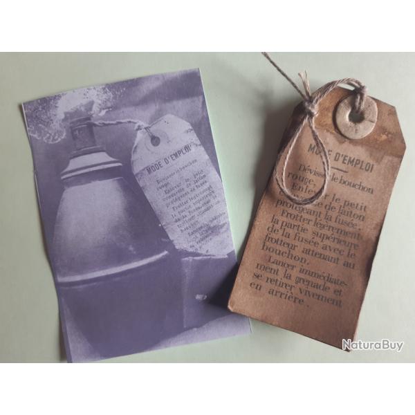 Etiquette cartonne vendue  l'unit pour  B.A. Gr. Suff. FR. 1914 avec sa ficelle coton